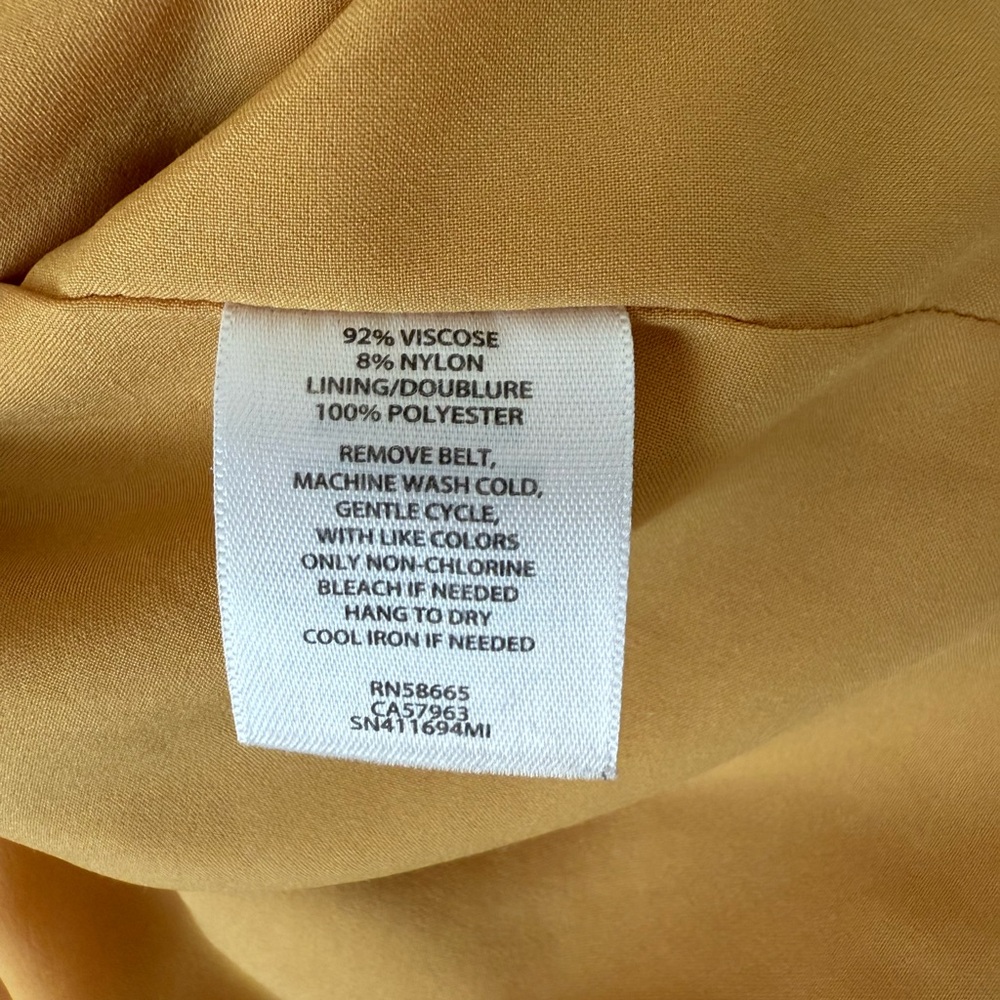 Something Navy Lined Mustard Button-Down Dress Xs - image 7